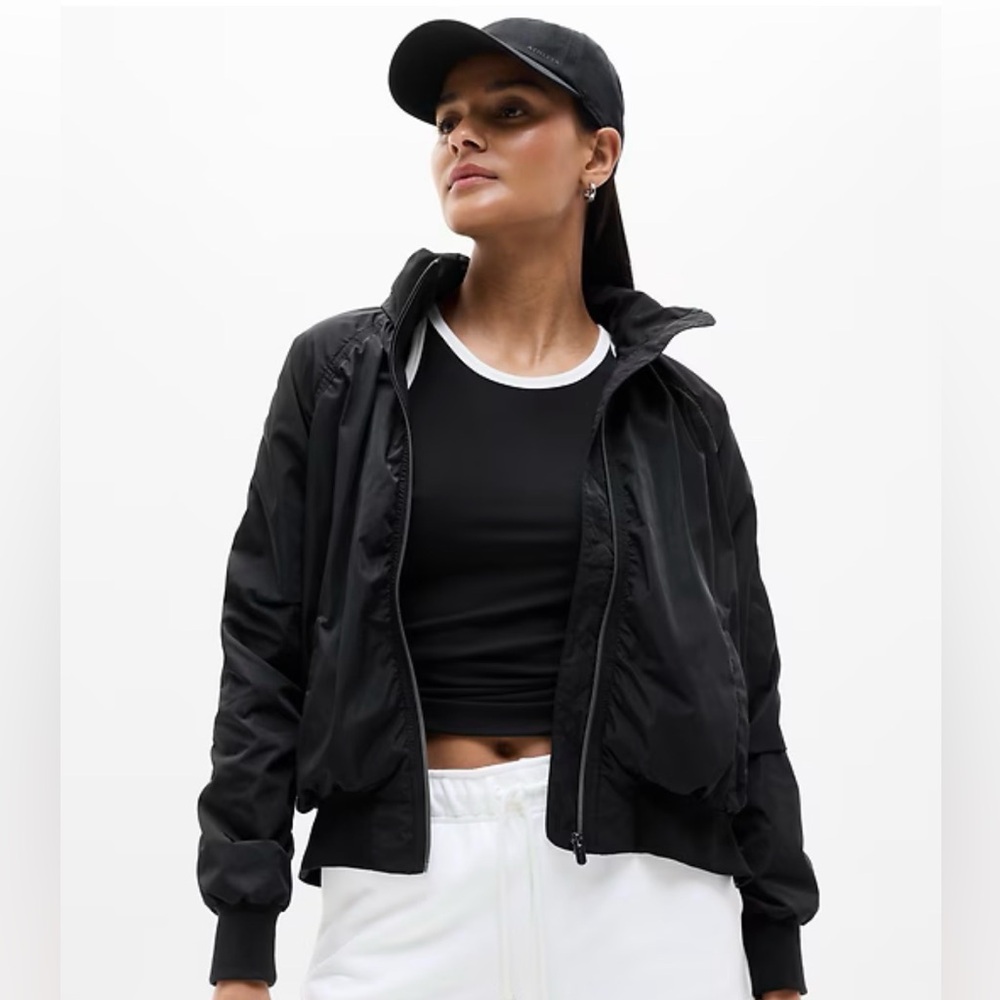 Athleta Jerset Bomber, Small, Black